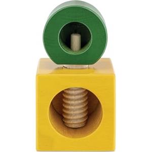 Alessi Twergi ES20 1 - Schiaccianoci di Design, in Legno di Faggio, con Impugnatura e Corpo Colorati, Finitura Laccata Lucida, Giallo e Verde