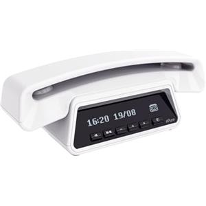 ALCATEL ePure Premium - Telefono fisso cordless DECT con segreteria - Design vintage - Base con display smart - Grande display grafico - Vivavoce - Funzione blocco chiamate - Bianco