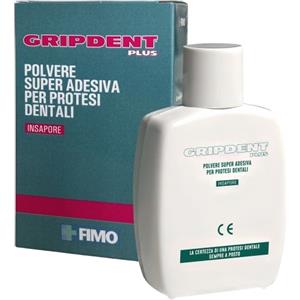 Fimo Gripdent Plus Polvere Super Adesiva per Protesi Dentali 40g - Insapore, Alta Adesione, Non Filante