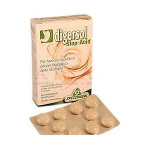 Specchiasol Digersol Stop-Acid - Integratore per Acidità Gastrica con Estratti Vegetali - 20 Compresse Masticabili