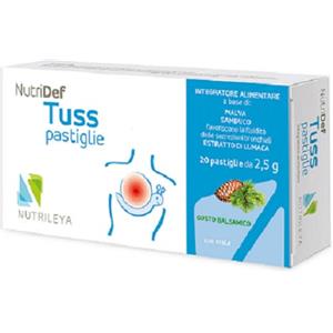 Nutrileya Nutridef Tuss - Integratore Alimentare 20 Pastiglie Gusto Balsamico con Malva e Sambuco