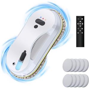 EagerMinds Robot Pulitore di Vetri con Funzione Spruzzatore Robot Lavavetri Automatico Telecomando Aspirapolvere Rondella 3800 Pa Aspirazione per Tutte Le Superfici Lisce Robot Lavavetri