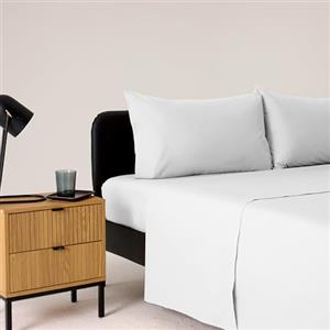 Bassetti Completo Letto Matrimoniale, Bianco, 100% Cotone, 240X280 cm, Set Lenzuola, Parure, Lavabile In Lavatrice, Lenzuolo Sopra, Lenzuolo Sotto Con Angoli, 2 Federe