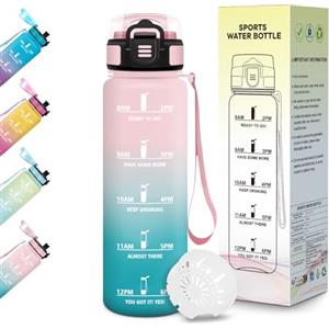 Motswedi Borraccia 500 ml, Senza BPA, Bottiglia Plastica, a prova di perdite, Borraccia Bambina, Adatta a Bevande Gassate, Bottiglia Ideale per Yoga, Scuola, Attività All'aperto - Verde pastello