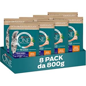 Gourmet Purina One Bifensis Crocchette Gatto Sterilcat Hairball, 8 Confezioni da 800 g
