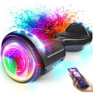 SISIGAD Hoverboard con ruote e faro LED da 6,5 pollici, Bluetooth, regalo per bambini