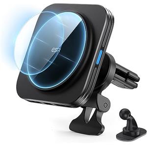 ESR Caricabatterie da Auto MagSafe, Caricatore Wireless Magnetico da 15W, Supporto per iPhone 17/16/15/14/13, Galaxy S25 Series, per Il cruscotto/Bocchetta dell'Aria, Ricarica Rapida, Nero