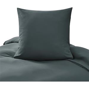 puredown 1PCS Copripiumino Singolo 155x200cm+ 2PCS Federe in Microfibra 40x80cm, Set di Copripiumino Monocromatica per Letto Singolo, Traspirante, Morbida, Oeko-Tex, Antracite