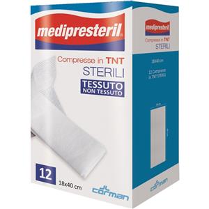 Medipresteril Compresse Sterili TNT 18x40 cm - 12 Pezzi, Elevata Capacità Assorbente e Ipoallergeniche