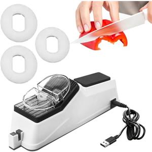 Whnbuij Affilacoltelli elettrico - Affilacoltelli professionale leggero per la casa | Utensili da cucina per 5 secondi di affilatura e lucidatura rapida, con copertura protettiva