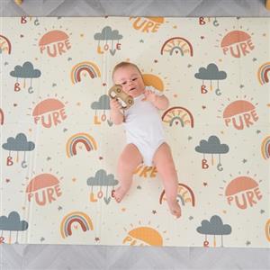 SUPERBE BEBE Tappeto Gioco Bambini Pieghevole 120x180x1cm Palestrina Neonato Montessori Reversibile Non Tossico E Impermeabile In Schiuma Per Bimbi. Palestra Neonati - Tappeto Tummy Time Neonati - Regalo Bambino