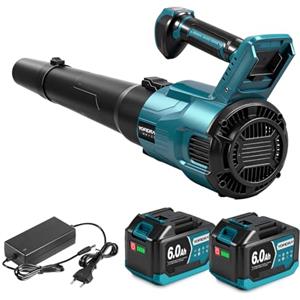 Yofidra Soffiatore a Batteria con 2 Batterie, 3 Impostazioni di Velocità, 252 km/h, 3 Tubi di Soffiaggio, Soffiatore Foglie per Rimuovere Foglie, Neve, Polvere e Detriti