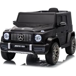 FINOOS Macchina elettrica per bambini, Mercedes G63 AMG, con telecomando, sedile in pelle e pneumatici Eva - auto elettrica per bambini (Nero)