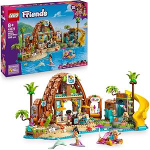 LEGO Friends Vacanza al Beach Resort - Gioco con 6 Mini Bamboline, Animali Giocattolo come Tartaruga e Delfino, Chiosco dei Gelati e Accessori - Regalo di Compleanno per Bambine da 8 Anni - 42673