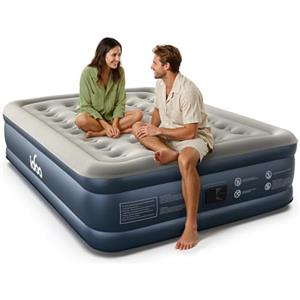 iDOO Materasso Gonfiabile Matrimoniale, Letto Gonfiabile Matrimoniale con Pompa Integrata, Gonfiaggio Rapido in 3 Minuti, Materasso Gonfiabile Adatto all'uso Domestico-203 x152 x46cm