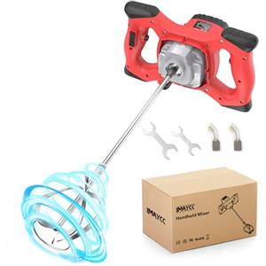 IMAYCC Betoniera Elettrica per Trapano, Miscelatore per Malta Portatile da 2100W, Agitatore M14 Regolabile, per Miscelazione di Vernice, Liquame di Cemento, Calcestruzzo, Malta, Foraggio, ecc.