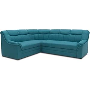 DOMO. collection Divano angolare Berlino senza tempo con funzione di sonno e imbottitura a molla, divano a forma di L, 205 x 250 x 89 cm, petrolio