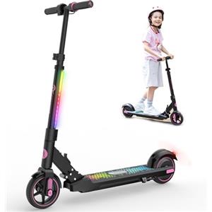EVERCROSS EV06C Monopattino Elettrico, 6,5'' Monopattino Elettrico pieghevole per Bambini dai 6 ai 12 anni, fino a 15 KMH e 8 KM, display a LED, luci LED colorate, E Scooter per Bambini Bambine