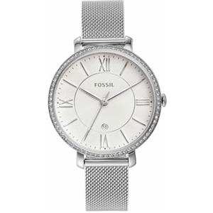 Fossil Orologio Jacqueline per donna, Movimento al quarzo a tre lancette con cinturino in acciaio inossidabile, Argento E Bianco