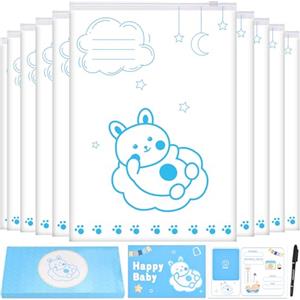 GOLDGE 10 Bustine Corredino Neonato Ospedale Sacchetti Cambio per Nascita, Buste Trasparenti con Cursore, Sigillate PE Glassato 34 * 24 cm