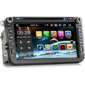 Erisin 8-Core 8 Pollici Android 14 DVD Autoradio per VW Passat Golf 5/6 Touran Skoda Seat Tiguan Jetta T5 Supporta GPS Navigatore CarPlay Android Auto DSP DAB+ Bluetooth 5.0 WiFi USB OBD2 4GB+64GB