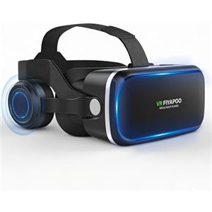FIYAPOO Occhiali VR 3D con Cuffie, Bambini HD Visore Realtà Virtuale per Film e Giochi, Compatibile con Smartphone Android e iPhone da 4,7 a 6,7 Pollici, Regalo di Natale Perfetto per la Famiglia