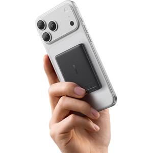 Baseus Mini MagSafe Power Bank da 5000 mAh, certificato Qi2, con supporto pieghevole, PD 20 W, magnetico, USB C, wireless, compatibile con iPhone 17/16/15/14/13/12/Pro Max, nero