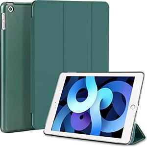 4UBonLife Custodia per iPad 6a /5a Generazione 9,7 Pollici 2018/2017, Cover Protettiva Rigida, sottile e leggera con Traslucida Posteriore Opaca Cover per iPad 5/6, Auto Sveglia/Sonno, Verde Notte