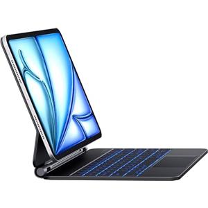 Earto Tastiera iPad Air 11 (M2 2024/M3 2025), Magic Style Keyboard iPad Air 5/4 & iPad Pro 11 (4/3/2/1 Gen.), 7 Colori Retroilluminazione, Magnetico Galleggiante Design, Trackpad Multi-Touch, Nero