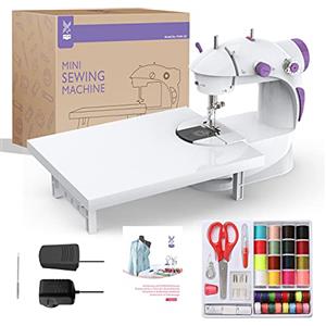 KPCB Tech Mini Macchina da Cucire con Kit da Cucito Portatile e Versatile con Ampio Tavolo da Cucito, Facile da Usare e Pratica (Istruzioni in Italiano)