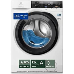 Electrolux EW7W495G Lavasciuga DualCare 700 con Tecnologia SensiCare+, 9 kg Lavaggio e 5 kg Asciugatura, 1400 Giri al Minuto, Lavaggio Rapido e Cesto CareDrum, 847x597x576 mm, Classe A/D, Bianco