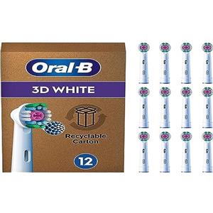 Oral-B Pro 3D White - Testine per spazzolino elettrico, 12 pezzi, con setole a forma di X e coppetta lucidante per sbiancamento denti