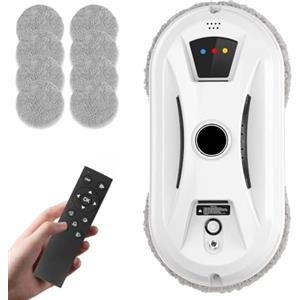 Utensy Robot per pulizia finestre, lavavetri, robot elettrico con telecomando, robot per finestre interne ed esterne, 8 stracci