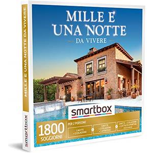 Smartbox - Mille e Una Notte da Vivere Cofanetto Regalo Coppia, 1 Notte con Colazione Oppure 1 Notte con Colazione e Aperitivo O attività per 2 Persone, Idee Regalo Originale