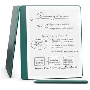 Amazon Kindle Scribe (64 GB) | Schermo ridisegnato con bordi uniformi. Ora puoi scrivere nei libri e nei documenti | Penna premium inclusa | Verde metallizzato