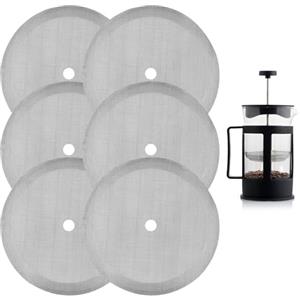 PATRICKWHITE 6Pz French Press Filtro Per Caffetteria,Filtro Per Macchine Da Caffè,10 Cm,Caffettiera Francese,Filtro Di Ricambio Acciaio Inox Per Caffettiere