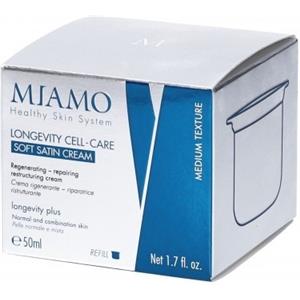 Miamo Longevity Plus Cell Care Soft Satin Cream Ricarica 50 ml - Crema Rigenerante e Antietà per Tutti i Tipi di Pelle