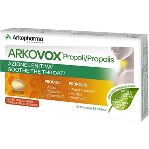 ARKOFARM ArkoPharma Arkovox Propoli Pastiglie Miele e Limone Integratore, 24 Compresse