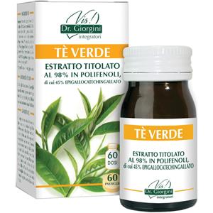 DR.GIORGINI Tè Verde Estratto Titolato 30 g - 60 Pastiglie con Azione Antiossidante e Drenante