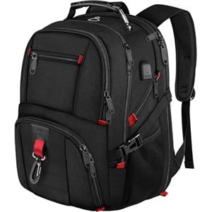MATEIN Zaino Uomo Grande 50L, Zaini Porta PC 17 Pollici Zaini Lavoro Uomo borsa Capiente, Impermeabile Zaino per PC Portatile Laptop Computer Notebook Viaggio Ufficio Scuola Università, Nero