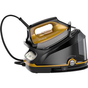 Rowenta Ferro da Stiro con Caldaia a Vapore Potenza 2200 Watt Piastra Microsteam colore Nero / Giallo - DG7644 Compact Steam Pro