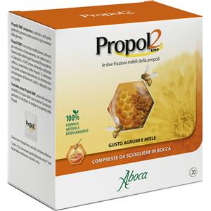 Aboca Propol2 EMF - Integratore Alimentare con Flavonoidi e CAPE per il Benessere della Gola - 20 Compresse