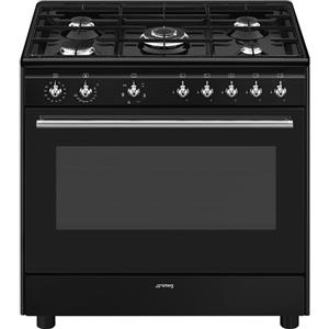 Smeg Concert CX91GMBL cucina Cucina freestanding Elettrico Gas Nero