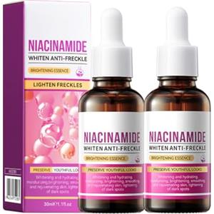 Boxiatil 2Pcs*30ml Siero alla Niacinamide, Siero Viso Acido Ialuronico Antirughe, Antimacchie Illuminante, e Antietà, Ideale Come Crema Contorno Occhi e per Dermaroller, Biologico, Vegano serum