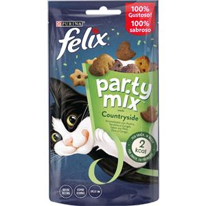 Purina Felix Party Mix Countryside - Snack per Gatti con Anatra, Tacchino e Coniglio - 60 Gr