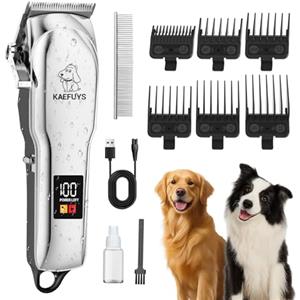 KAEFUYS Tosatrice per Cani Pelo Lungo Professionale Motore Potente 7000 RPM Display LED e Impermeabile IPX7 Tagliacapelli per Animali Domestici Pelo Lungo e Folto con Design Wireless per Cani e Gatti