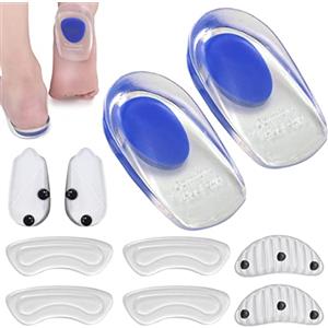 wohn&lebe Talloniera In Silicone 6 pezzi Talloniere per Tallonite Spina Calcaneare Tallonette Plantari Rialzo Tallone Gel Alzatacco Donna Uomo Plantare Solette Protezione con 2 Paia di Toppe per Il Tallone