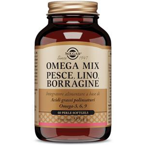 Solgar Omega Mix 60 Perle - Integratore con Omega-3, Omega-6 e Omega-9 per la Salute Cardiaca e del Benessere Generale