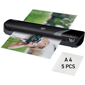 GBC Inspire+ Plastificatrice A3 con Tempo di Riscaldamento di 4 Minuti e Leva di Rilascio Anti-Inceppamento, Include una Confezione da 5 Pouch - Nero (4402076EU)