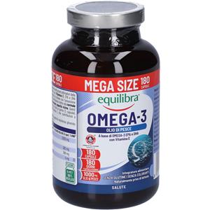 Equilibra Omega 3 - Olio di Pesce 2000mg con EPA 582mg e DHA 388mg, 180 capsule per Funzione Cardiaca e Cerebrale, Senza Glutine e Lattosio